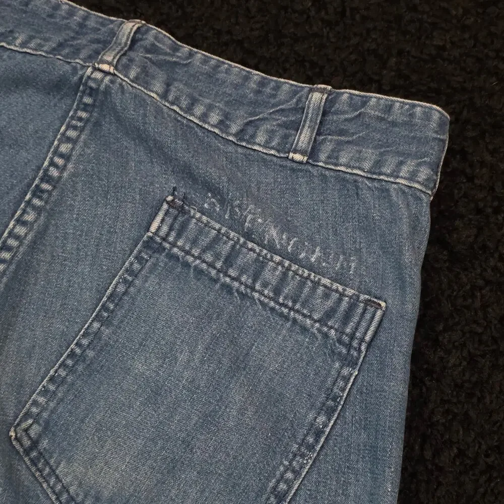 1970s Seafarer Rare Vintage Dungarees Denim Bell Bottom Sailor Pants 32x30